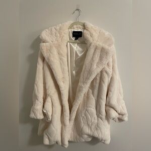 Rachel Zoe Women's Plush Cream Teddy Jacket